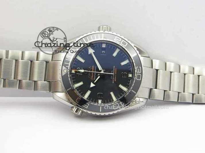 0710 Planet Ocean 2016 43.5mm SS Black Bezel BP 1:1 Best Edition Black Dial On SS Bracelet A GoodFit 8195